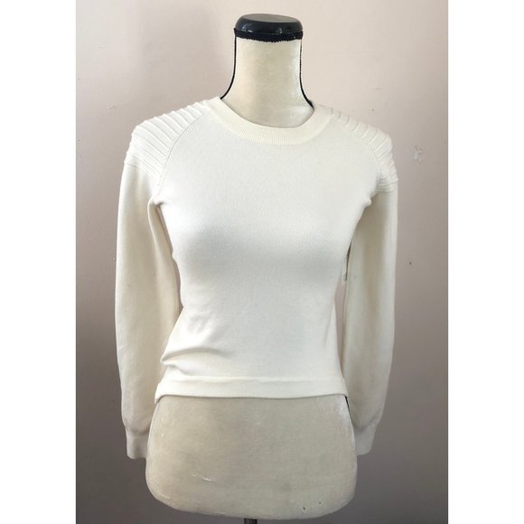 NWT Jonathan Simkhai cropped asymmetric hem utility sweater - Picture 3 of 7